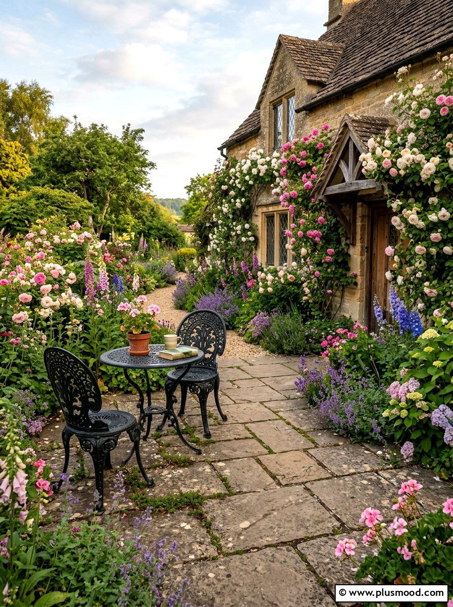Cottage Style Stone Patio - 25 small backyard ideas with raised patio