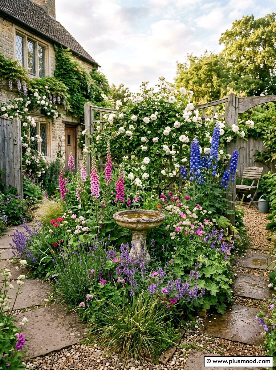 Cottage garden corner - 25 summer corner flower bed ideas