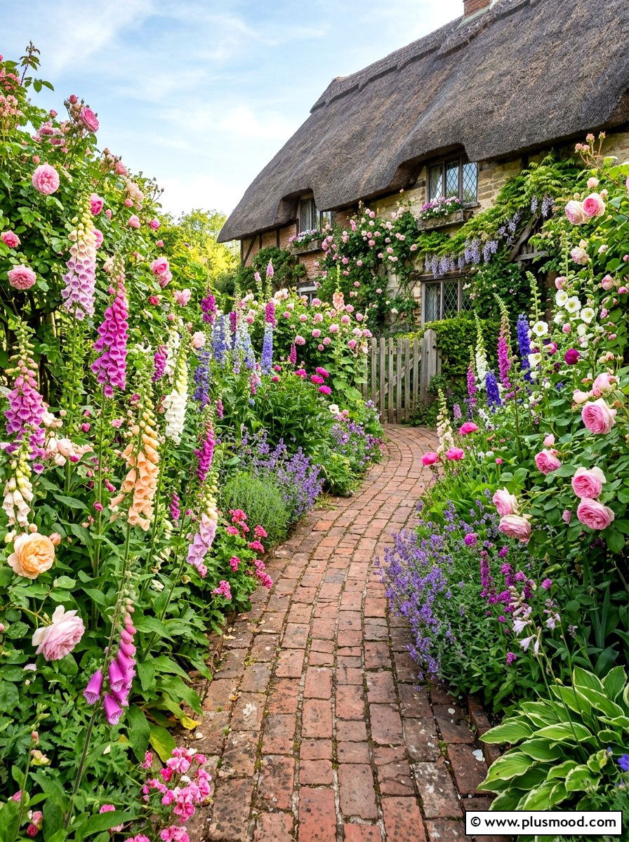 Cottage garden pathway - 25 summer full sun garden ideas