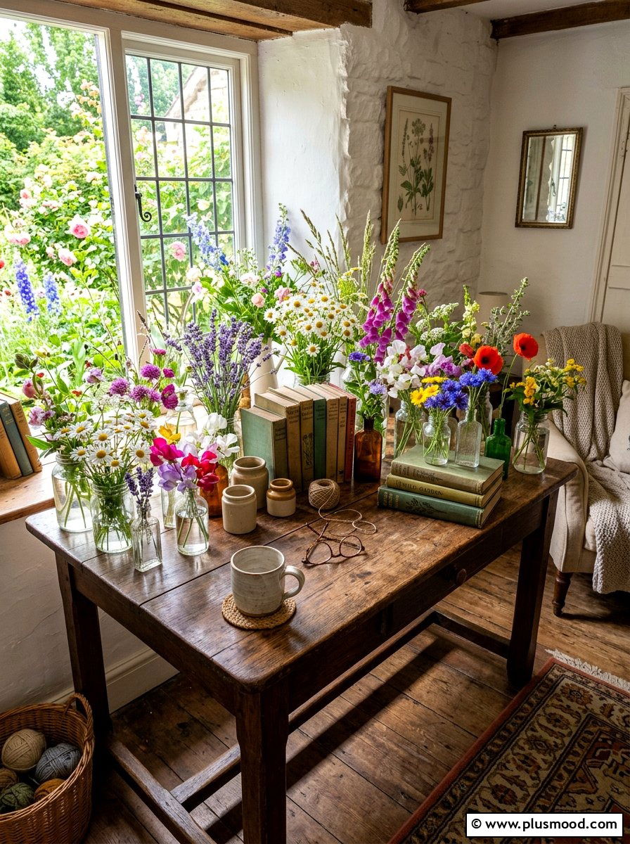 Cottagecore Flower Corner - 25 summer decorating ideas for home