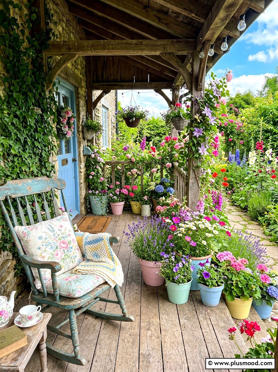 Cottagecore Front Porch - 25 cute summer porch decor ideas