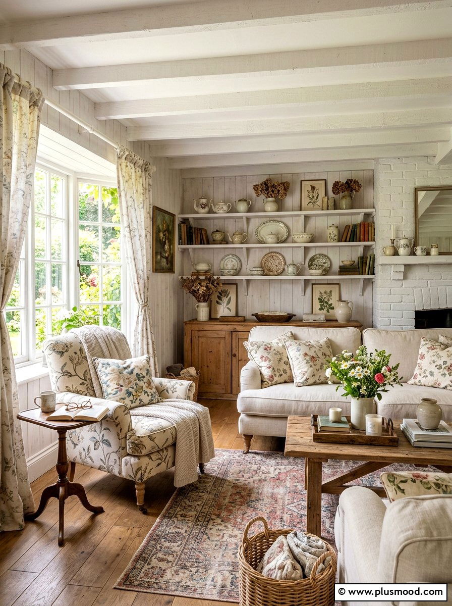 Cottagecore Living Room - 25 neutral summer living room ideas