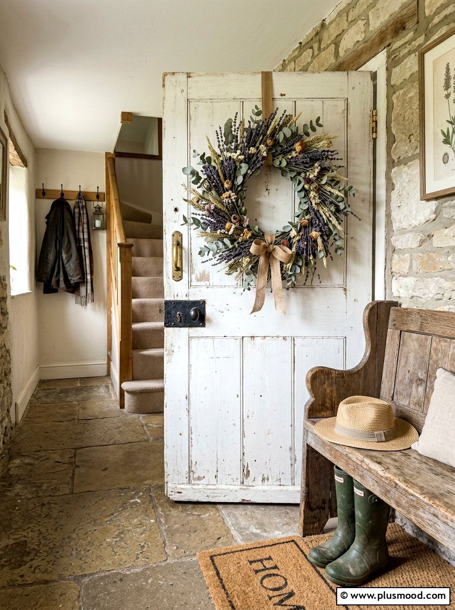 Cottagecore dried flower wreath - 25 summer fresh cottagecore decor ideas