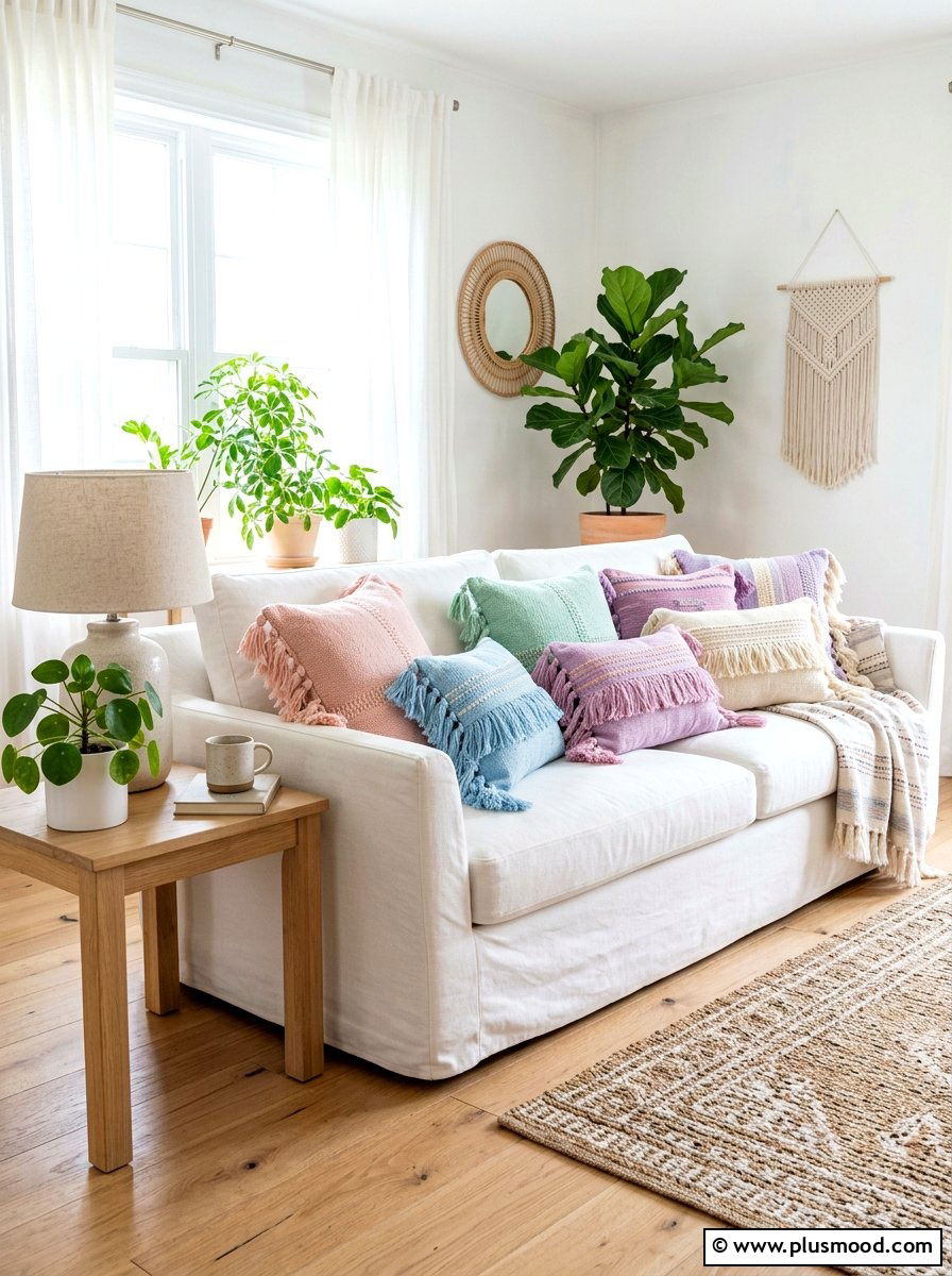 Cotton Fringe Throw Pillows - 25 summer home refresh ideas