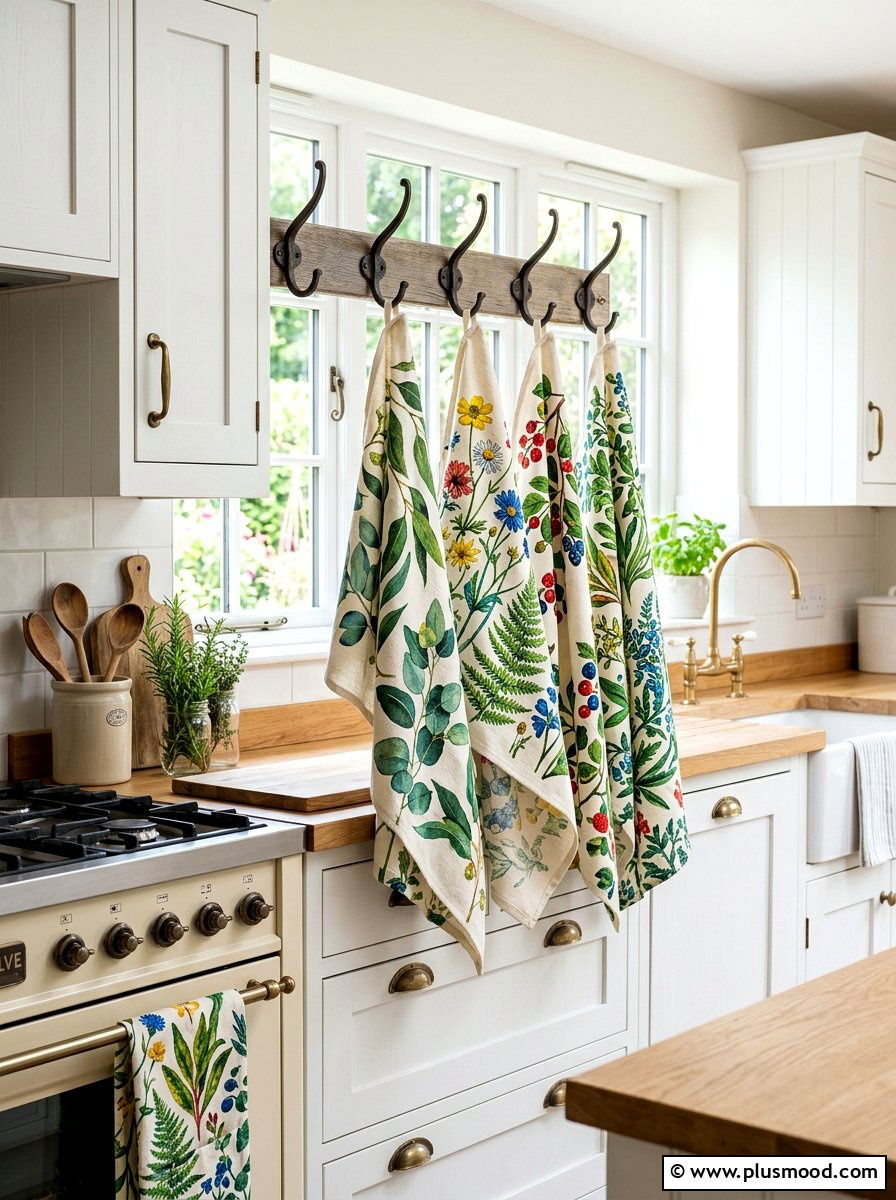 Cotton Kitchen Towels - 25 summer farmhouse kitchen decor ideas