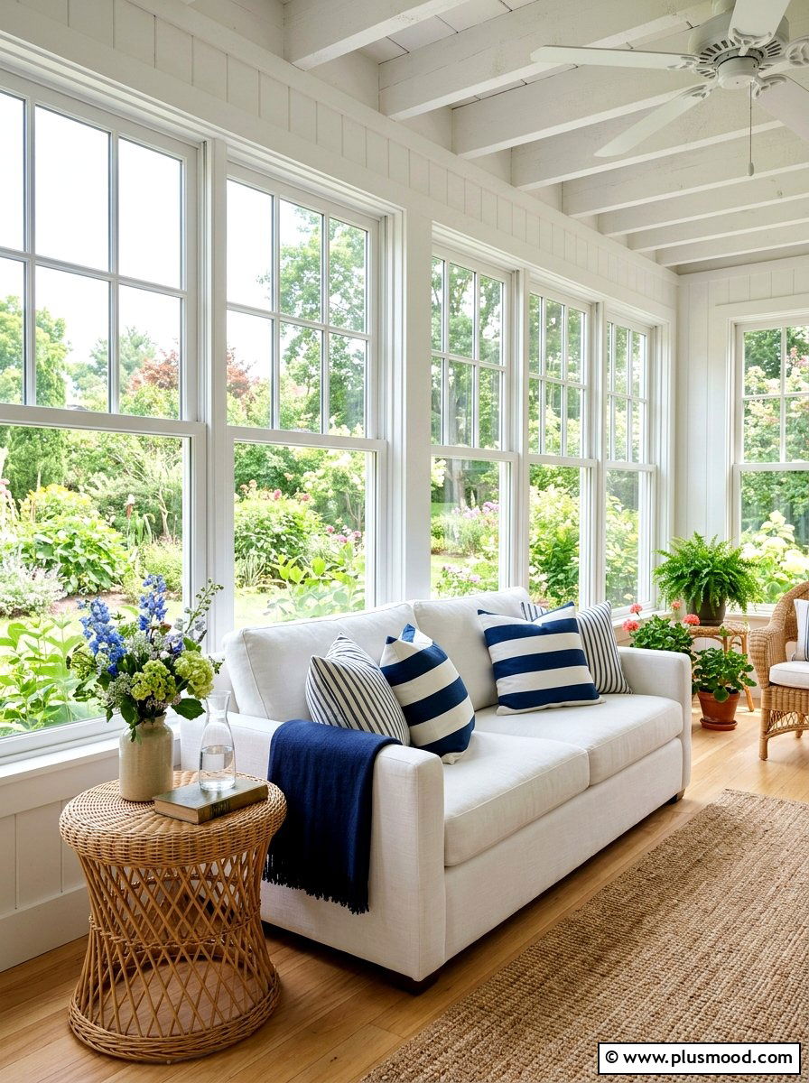 Cotton Striped Pillow - 25 late summer cottage decor ideas
