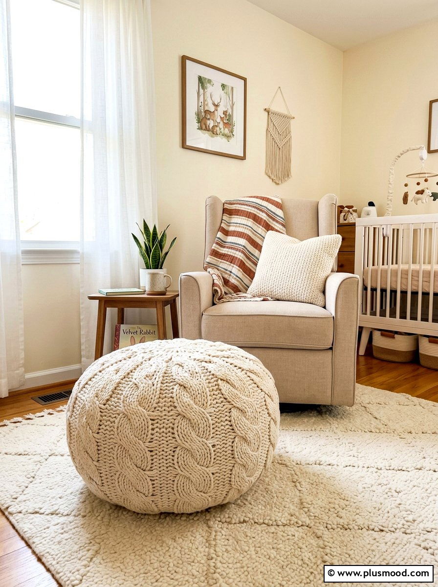 Cotton Woven Pouf - 25 late summer home decor ideas