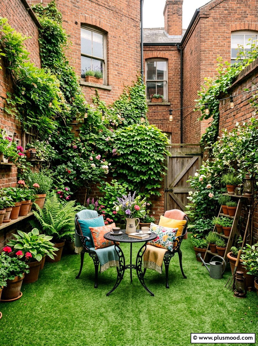 Courtyard artificial grass - 25 small backyard ideas with artificial turf