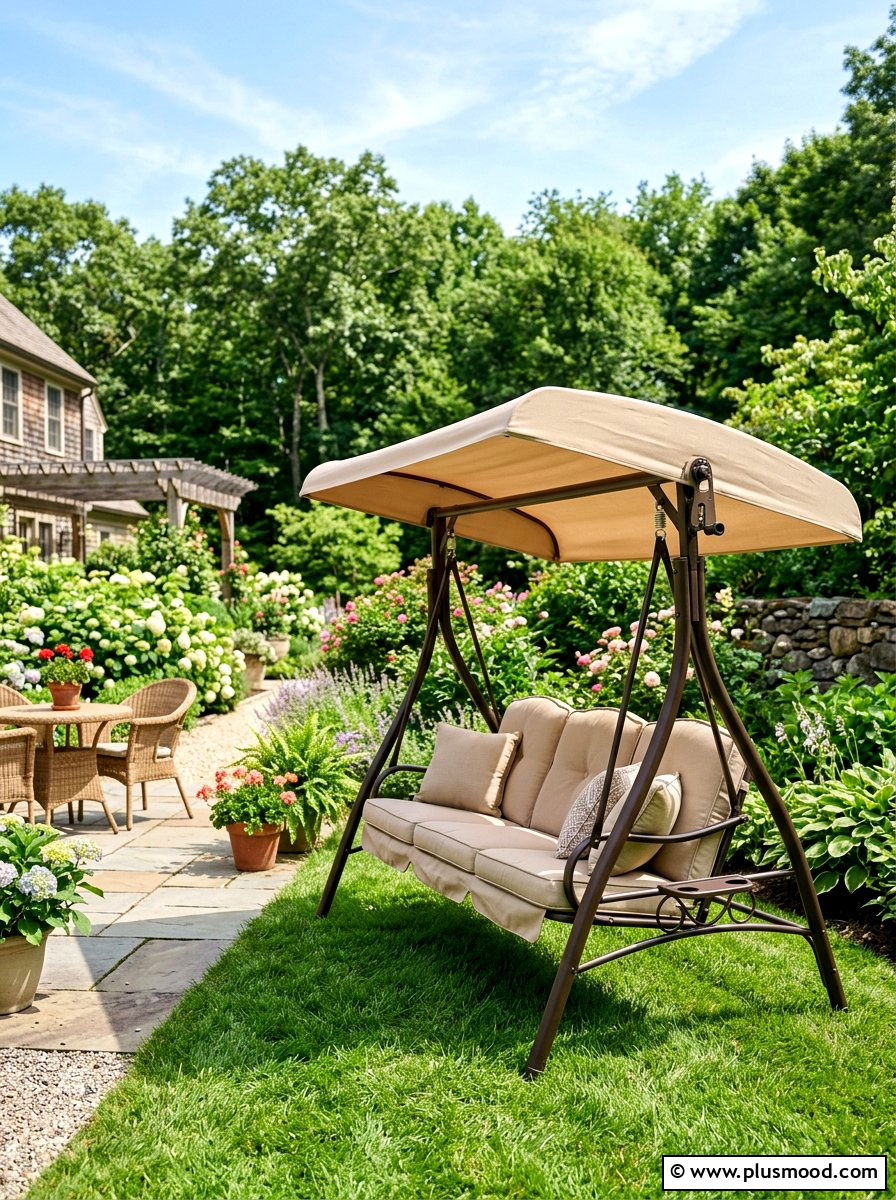 Covered Canopy Swing - 25 summer backyard swing ideas