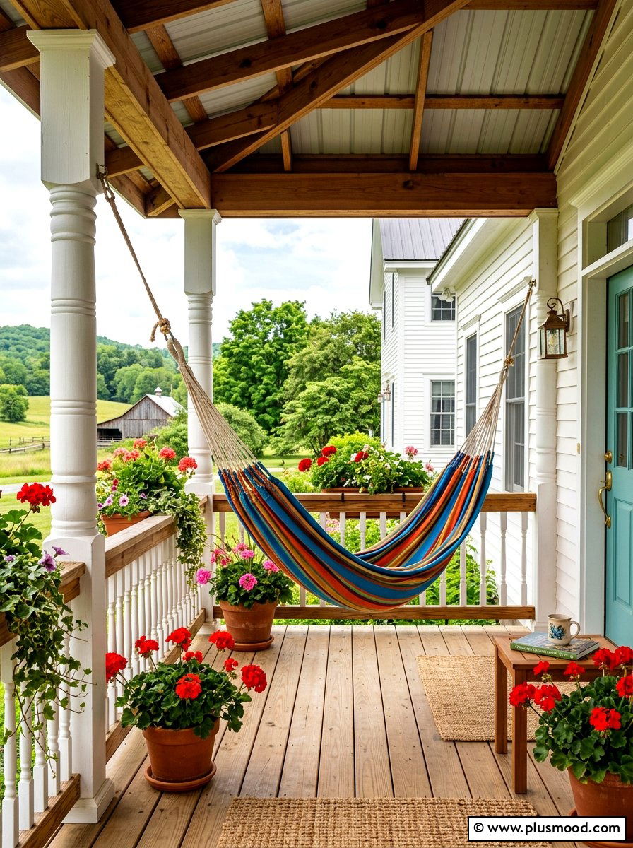 Covered Deck Hammock - 25 summer backyard hammock ideas