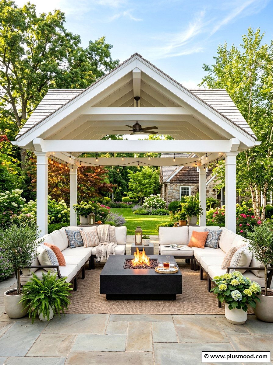 Covered Outdoor Fire Pit - 25 summer fire pit entertaining ideas