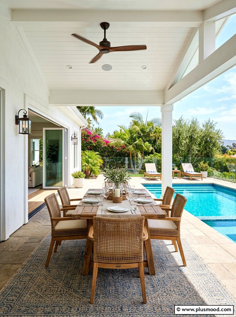 Covered Patio Dining - 25 summer poolside dining ideas