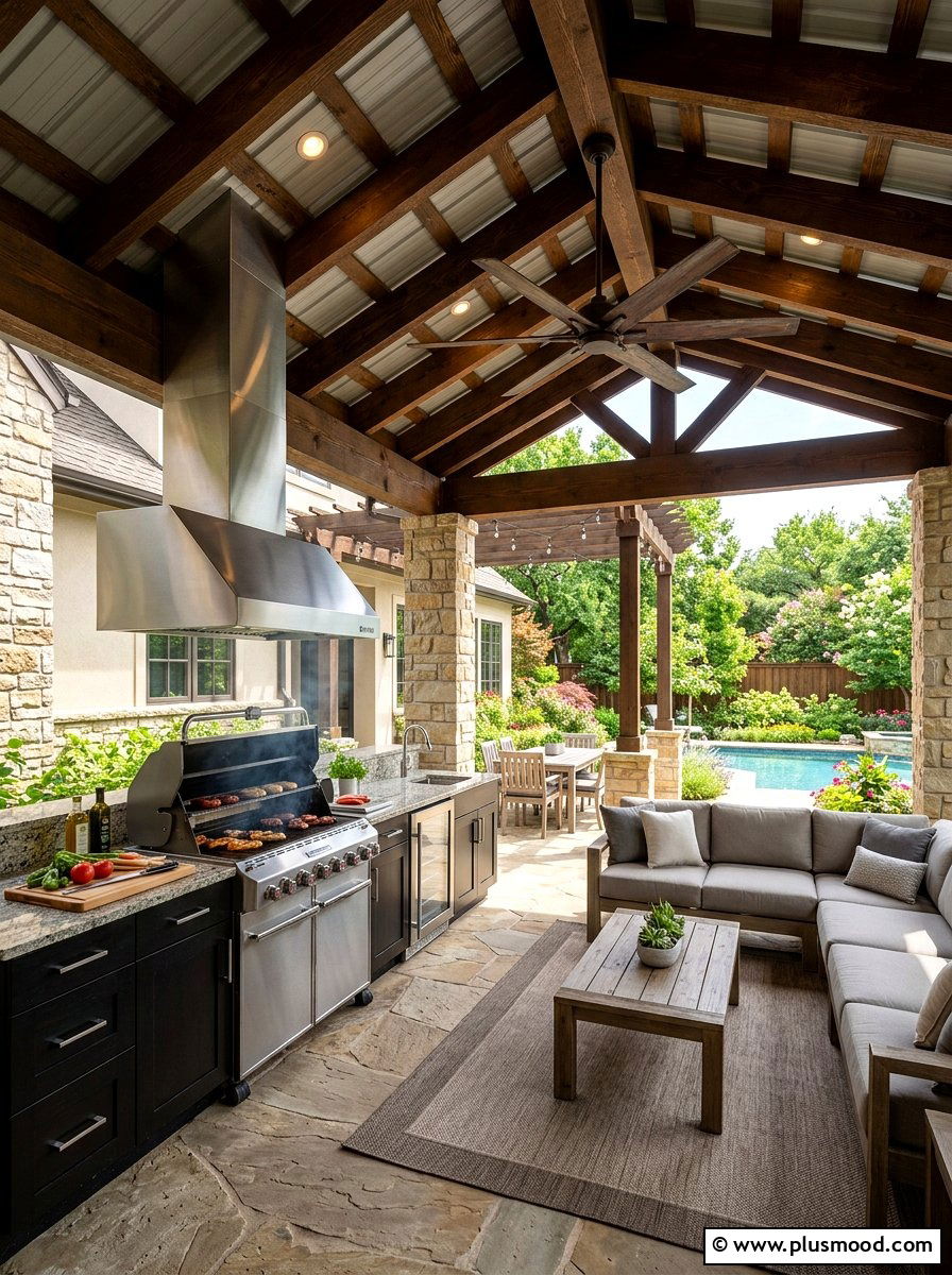 Covered Patio Grilling Area - 25 summer backyard grill area ideas