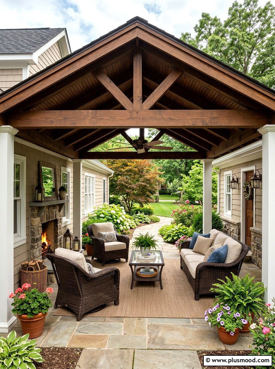 Covered Patio Porch - 25 small backyard ideas with patio