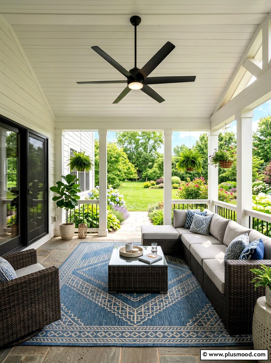 Covered Patio with Ceiling Fan - 25 best summer backyard ideas