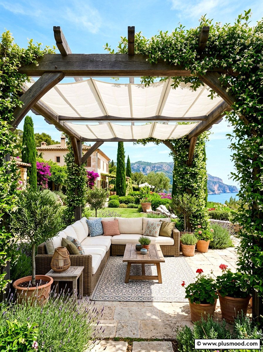Covered Pergola Lounge - 25 best summer patio ideas