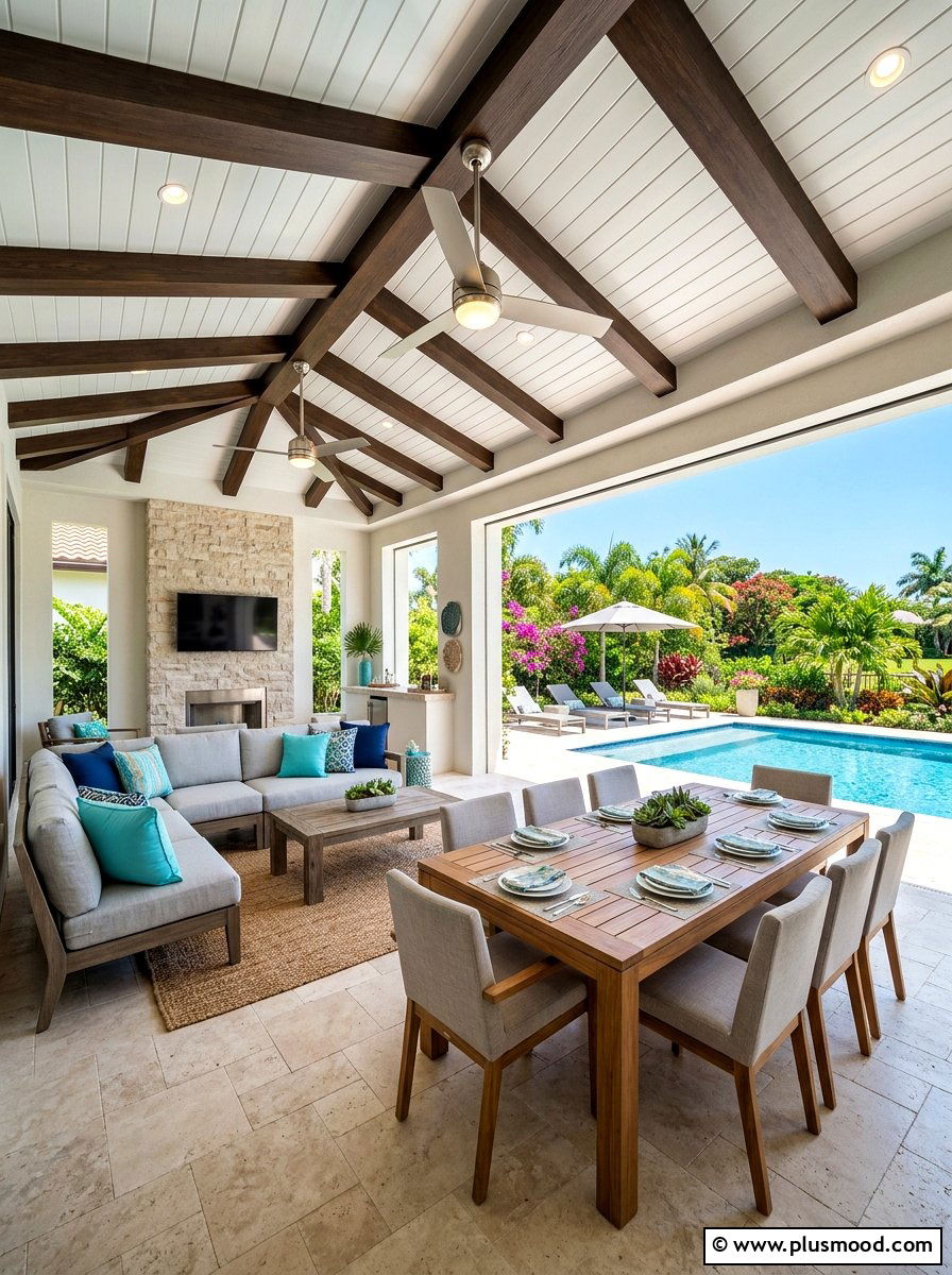 Covered Pool Patio Area - 25 summer pool patio ideas