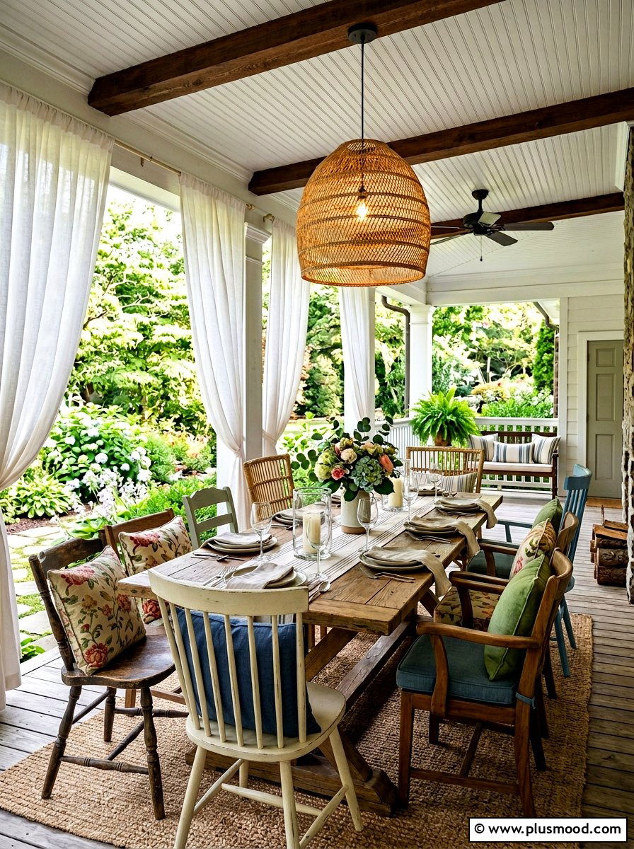 Covered Porch Dining Set - 25 summer outdoor dining ideas