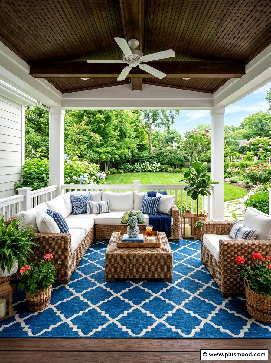 Covered Porch Lounge Area - 25 summer backyard lounge ideas