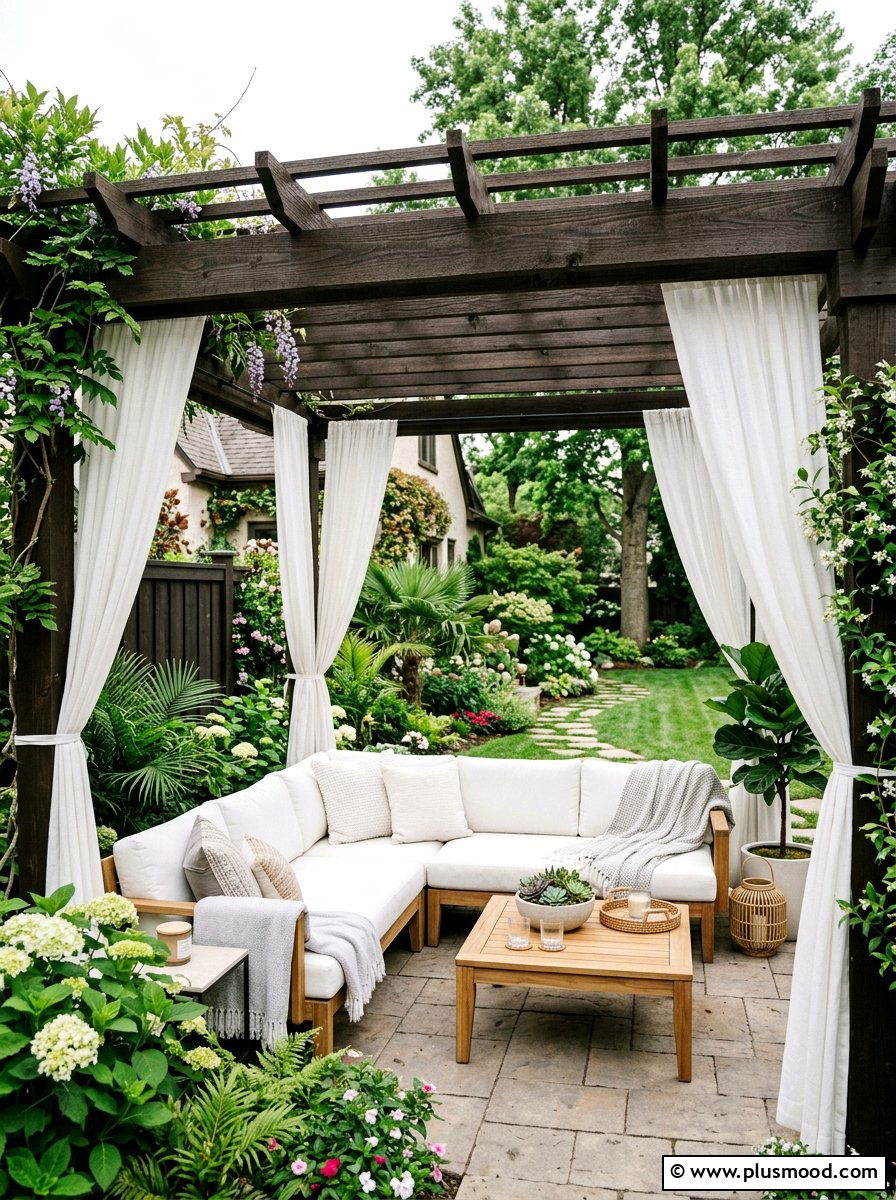 Covered Small Patio Sofa - 25 small backyard ideas with outdoor sofa