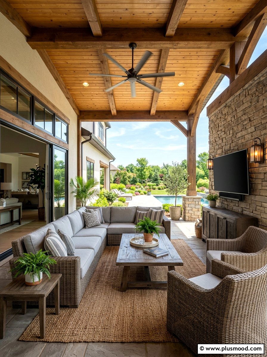Covered patio furniture - 25 summer patio lounge ideas