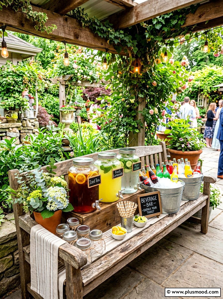 Cozy Beverage Bar - 25 summer backyard movie night ideas
