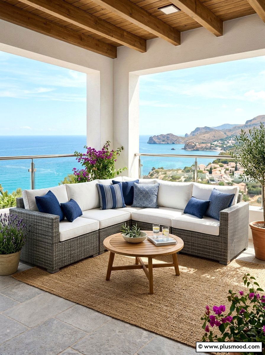 Cozy Corner Outdoor Sectional - 25 summer cozy apartment patio ideas