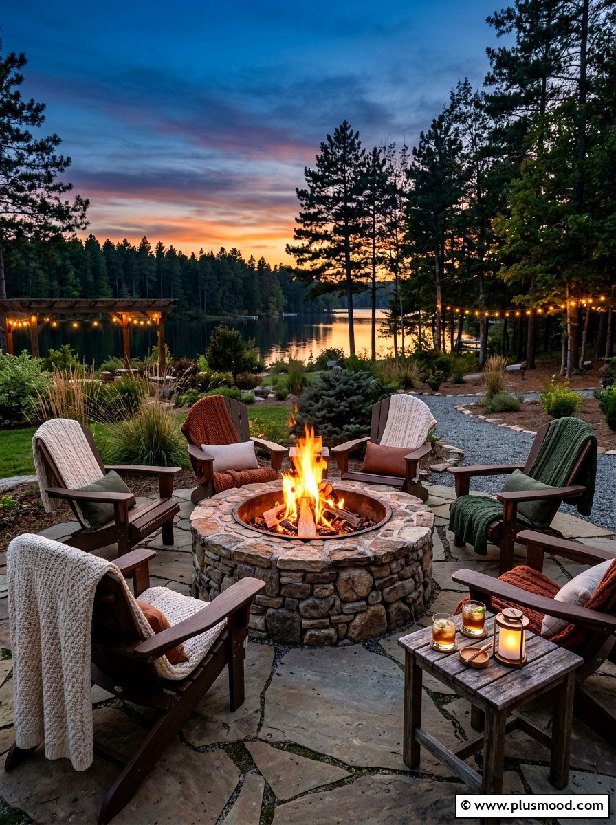 Cozy Fire Pit Lounge - 25 summer backyard party ideas