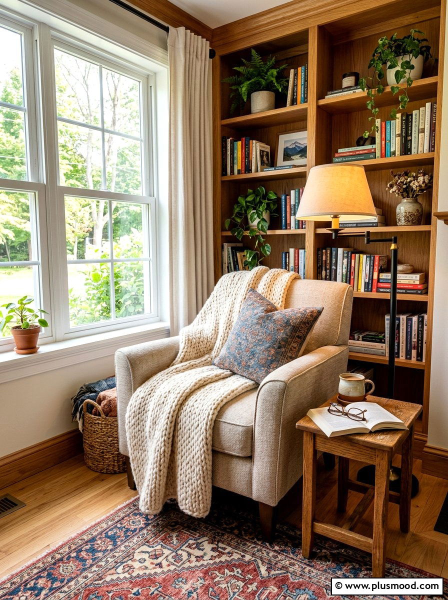 Cozy Reading Nook - 25 late summer cottage decor ideas