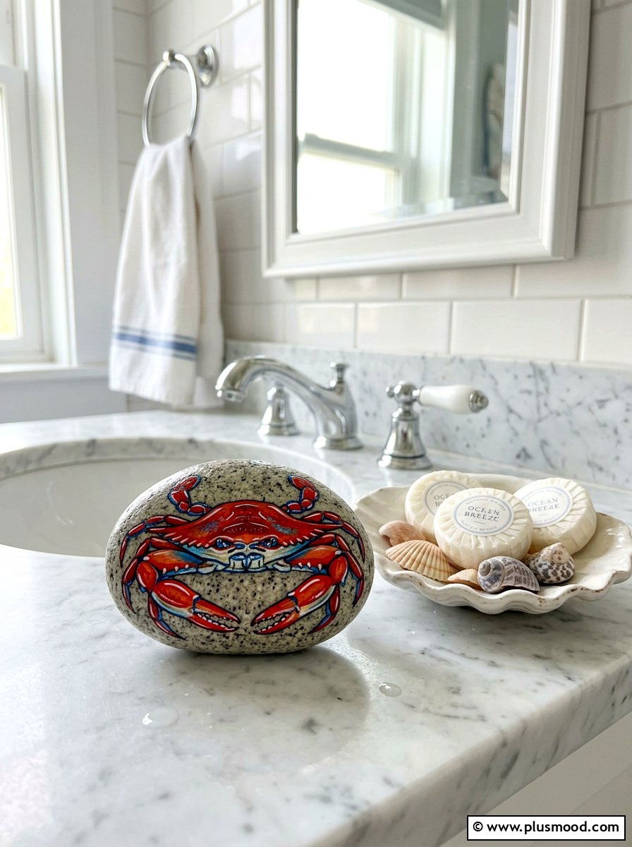 Crab Painted Rock - 25 painted rock ideas with animals