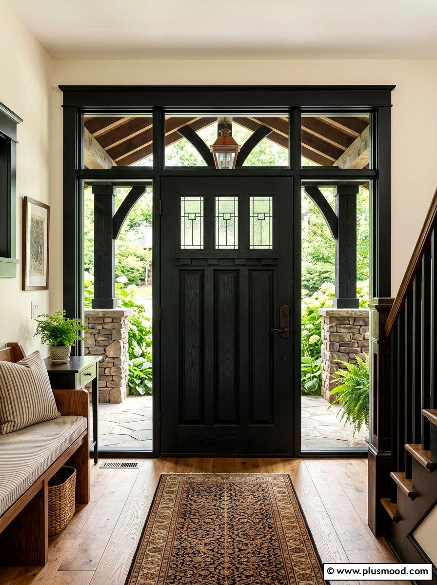 Craftsman Black Front Door - 25 summer black front door ideas
