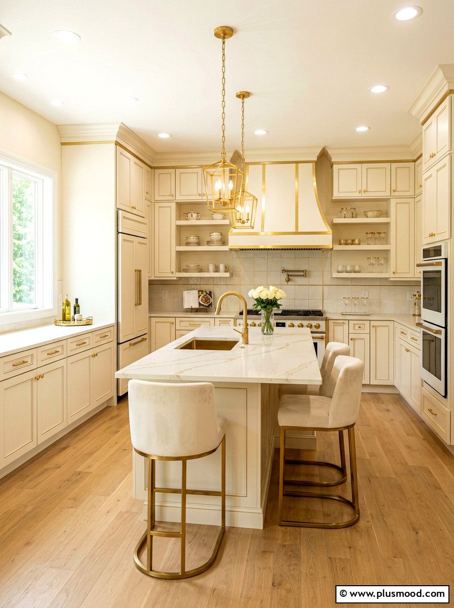 Cream And Gold Kitchen - 25 summer kitchen color ideas