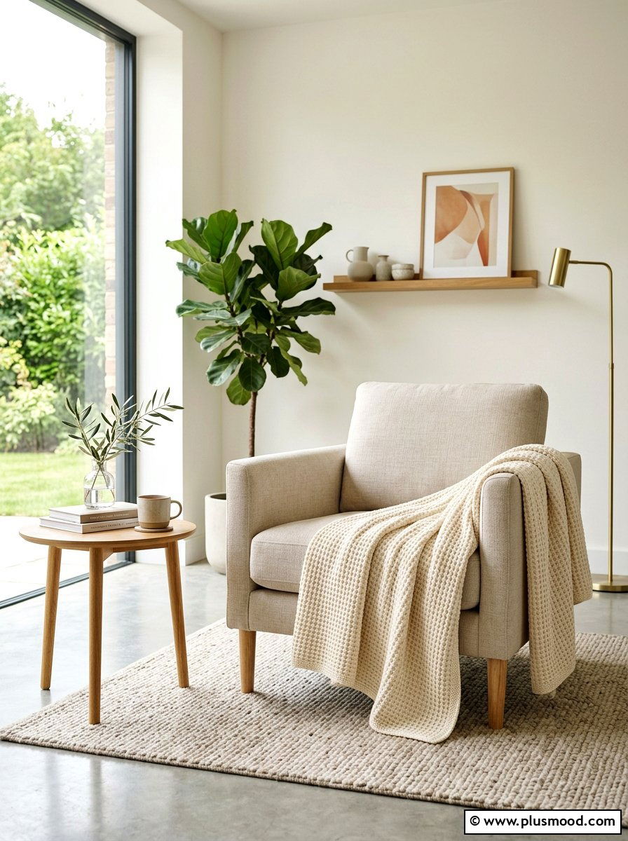 Cream Cotton Throw Blanket - 25 summer neutral decor ideas
