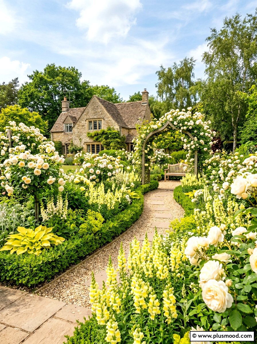 Cream and yellow garden - 25 summer garden color ideas