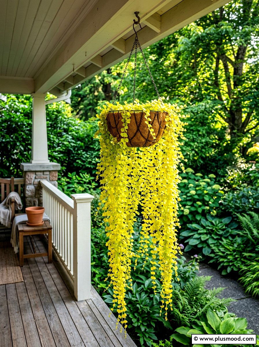 Creeping jenny basket - 25 summer hanging basket ideas for front porch