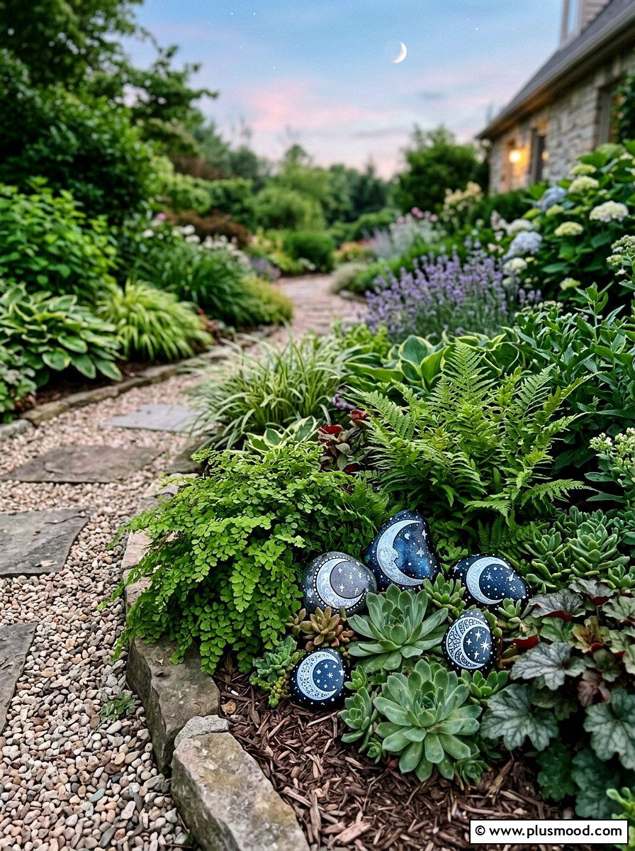 Crescent moon - 25 painted rock ideas with space theme