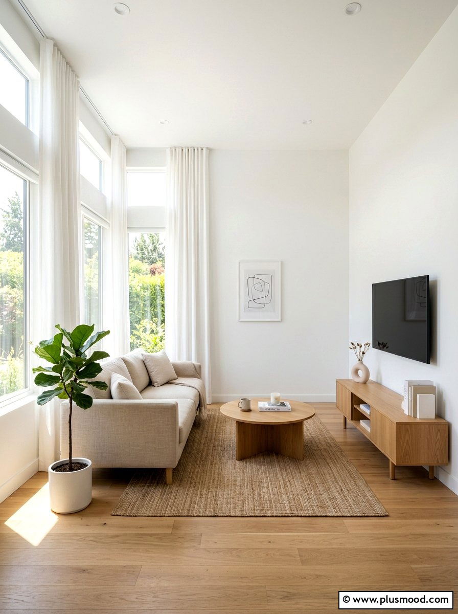 Crisp White Cotton - 25 summer curtains ideas for living room