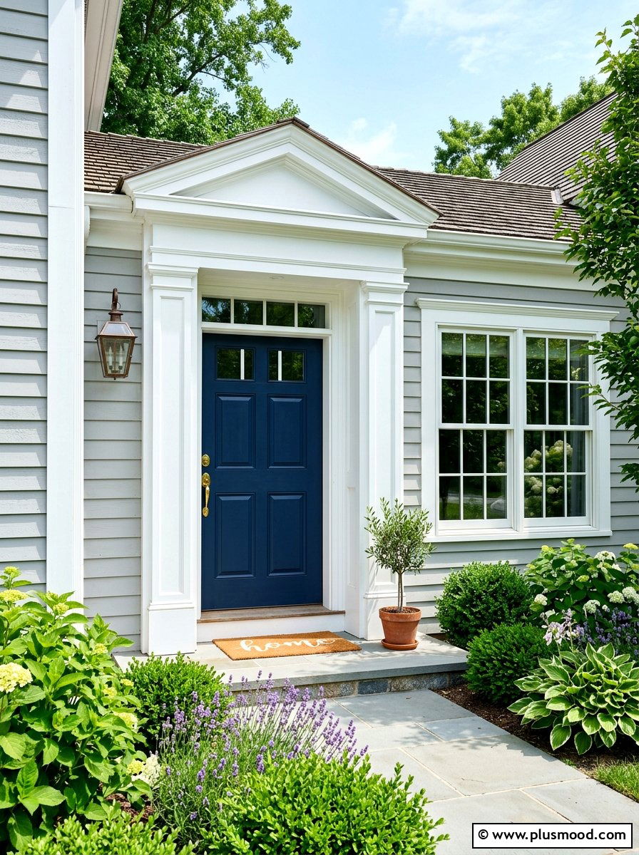 Crisp White Door Trim - 25 summer entryway curb appeal ideas