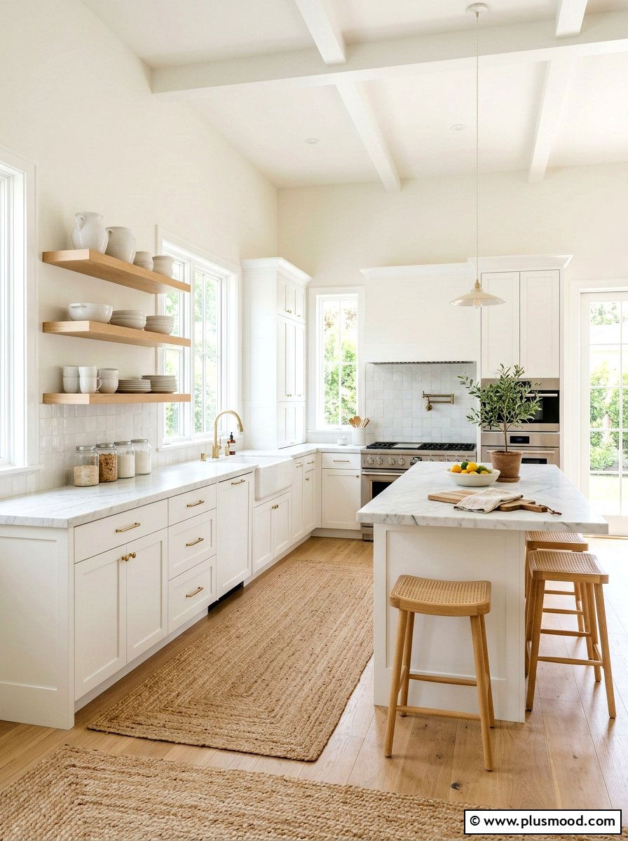 Crisp White Kitchen - 25 summer kitchen color ideas