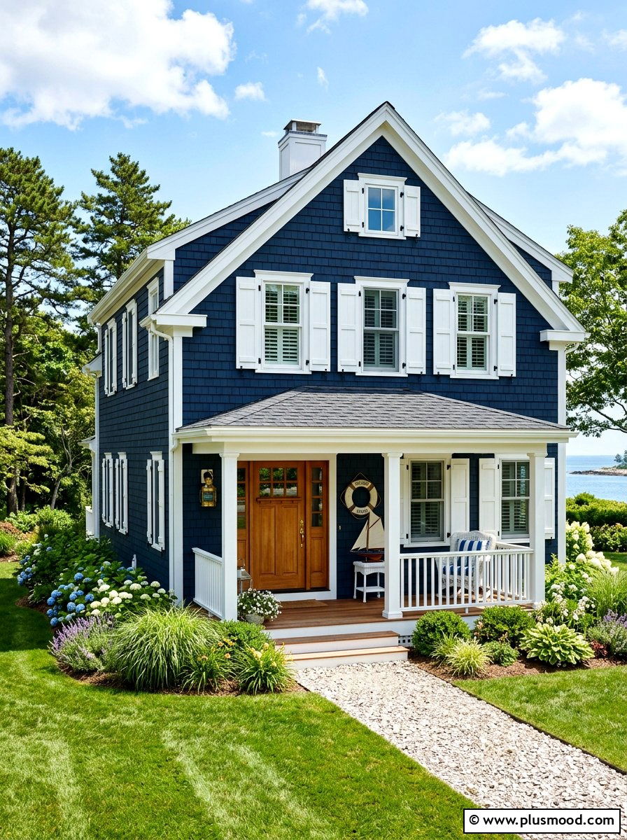 Crisp White Shutters On Blue House - 25 summer shutters color ideas
