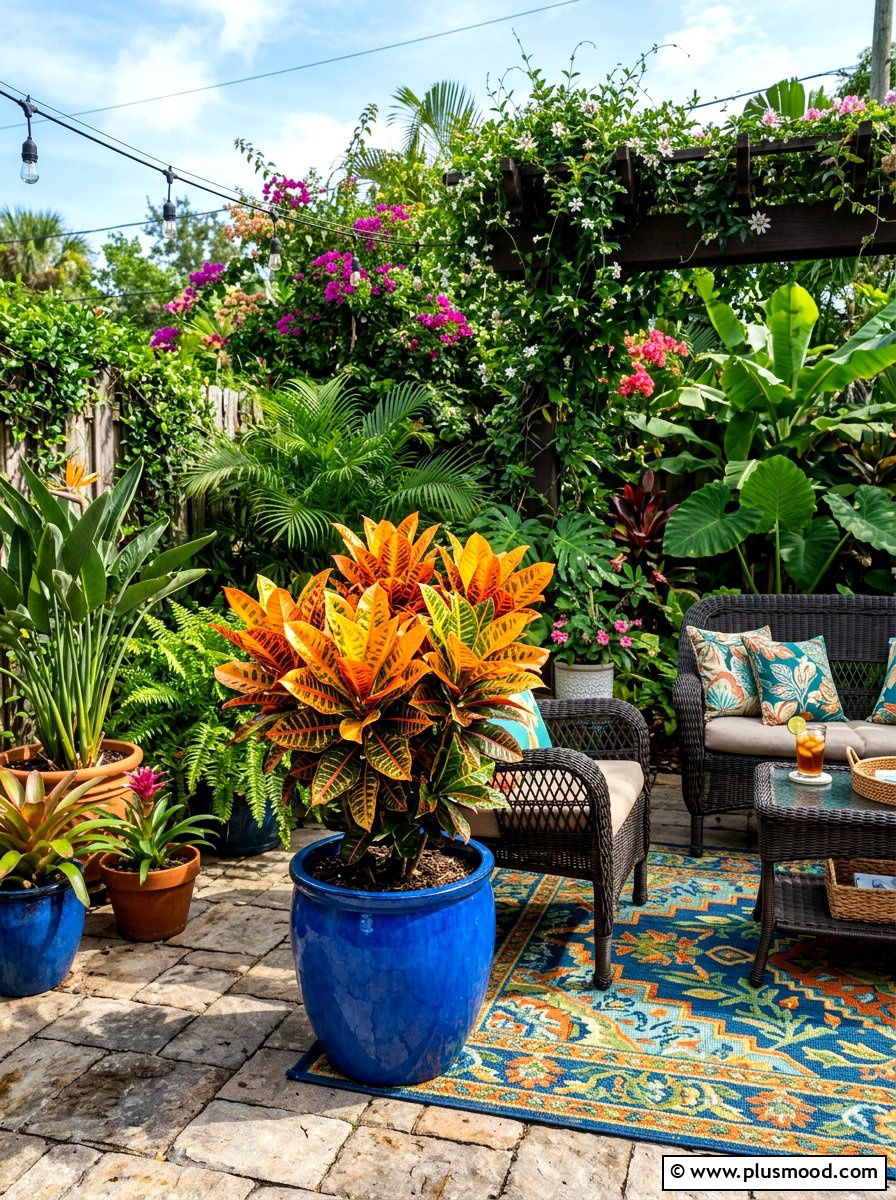 Croton Fall Planter - 25 end of summer planter refresh ideas