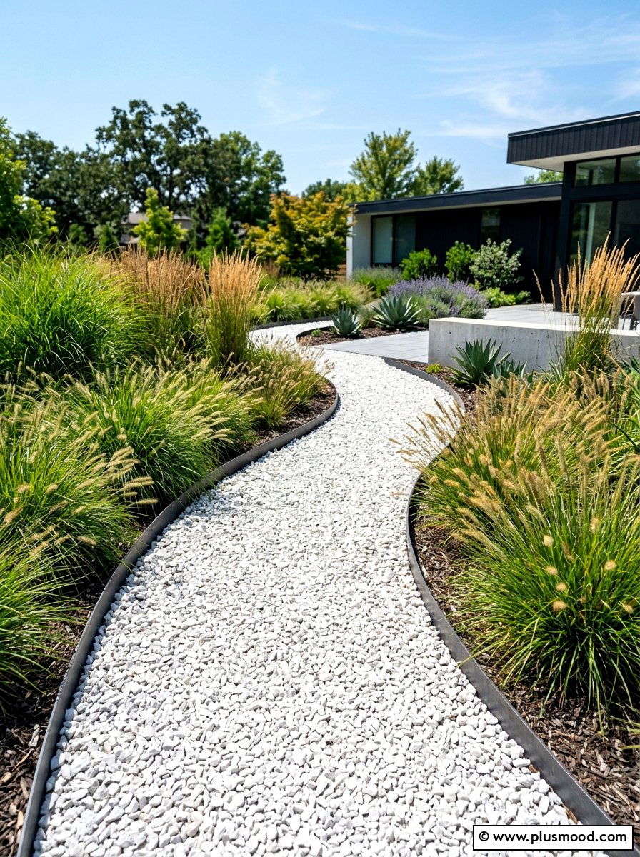 Crushed Limestone Path - 25 summer walkway ideas for front yard