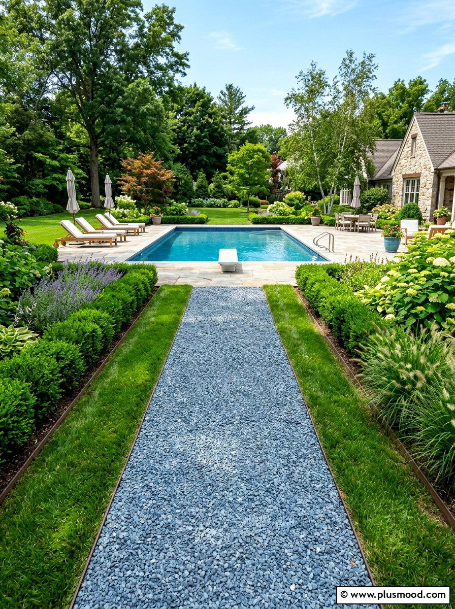 Crushed Rock Walkway - 25 pool landscaping ideas with rocks