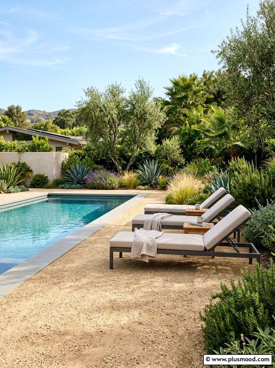 Crushed stone pool patio - 25 pool landscaping ideas on a budget