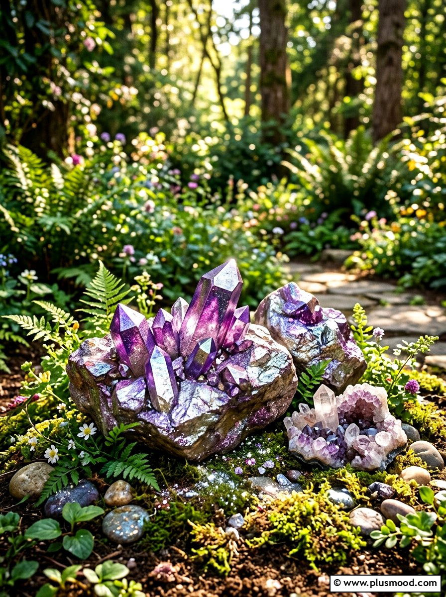 Crystal Rock - 25 painted rock ideas for fairy garden