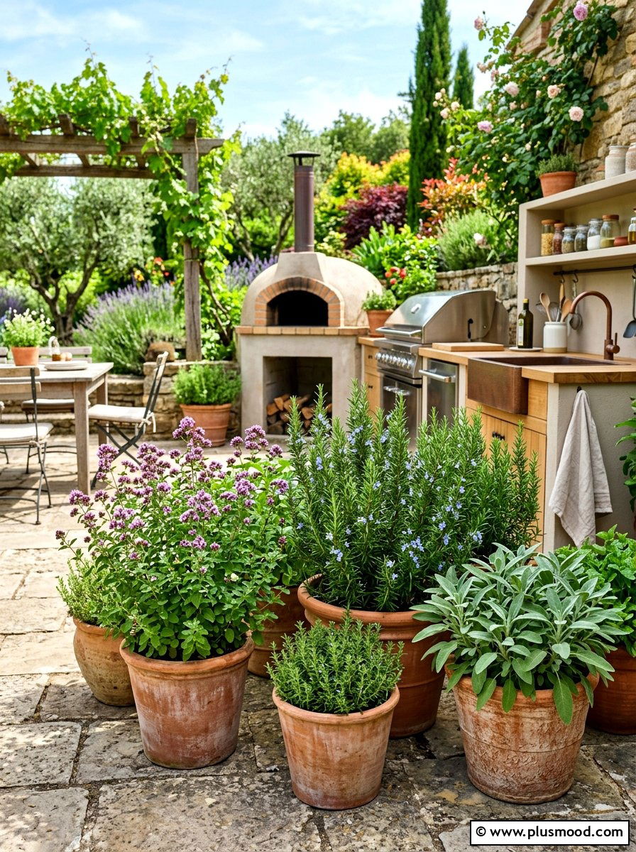Culinary Herb Garden - 25 summer pollinator landscaping ideas