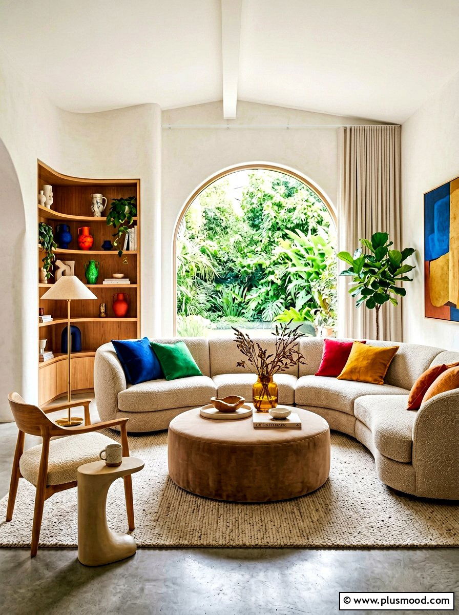 Curved Organic Furniture - 25 summer layered texture ideas for living room