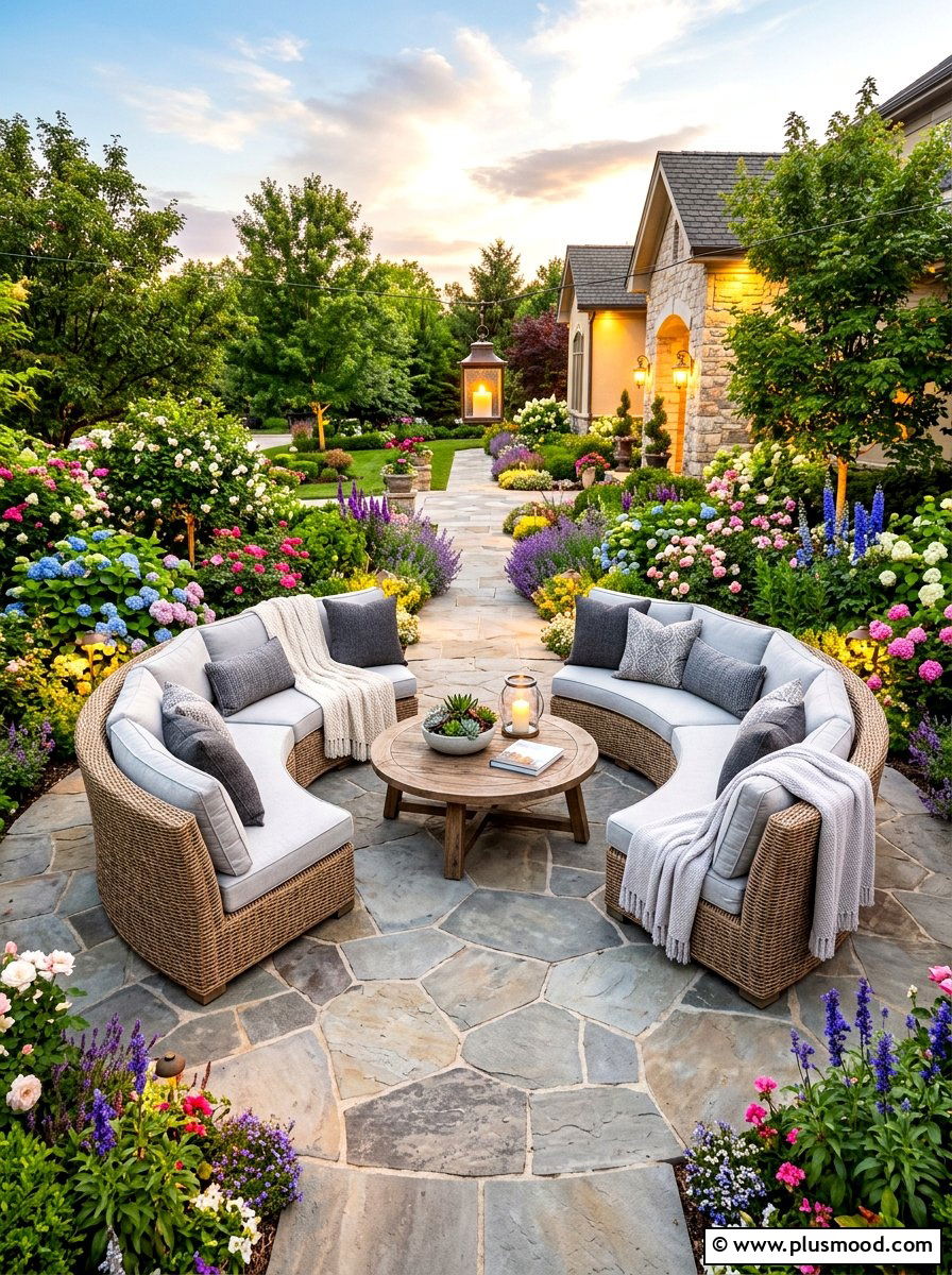 Curved Wicker Patio Sectional - 25 summer patio ideas with wicker furniture
