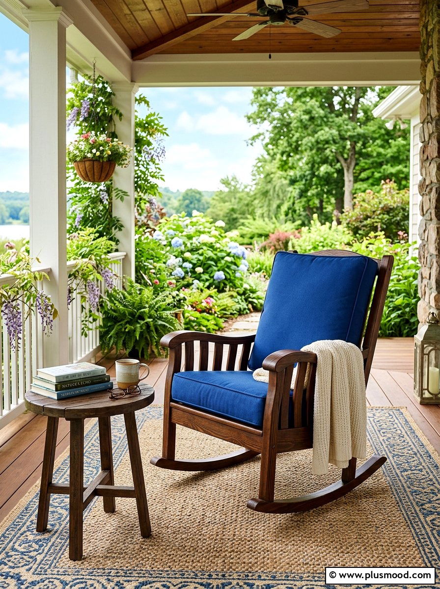 Cushioned rocking chair set - 25 summer front porch rocking chair ideas