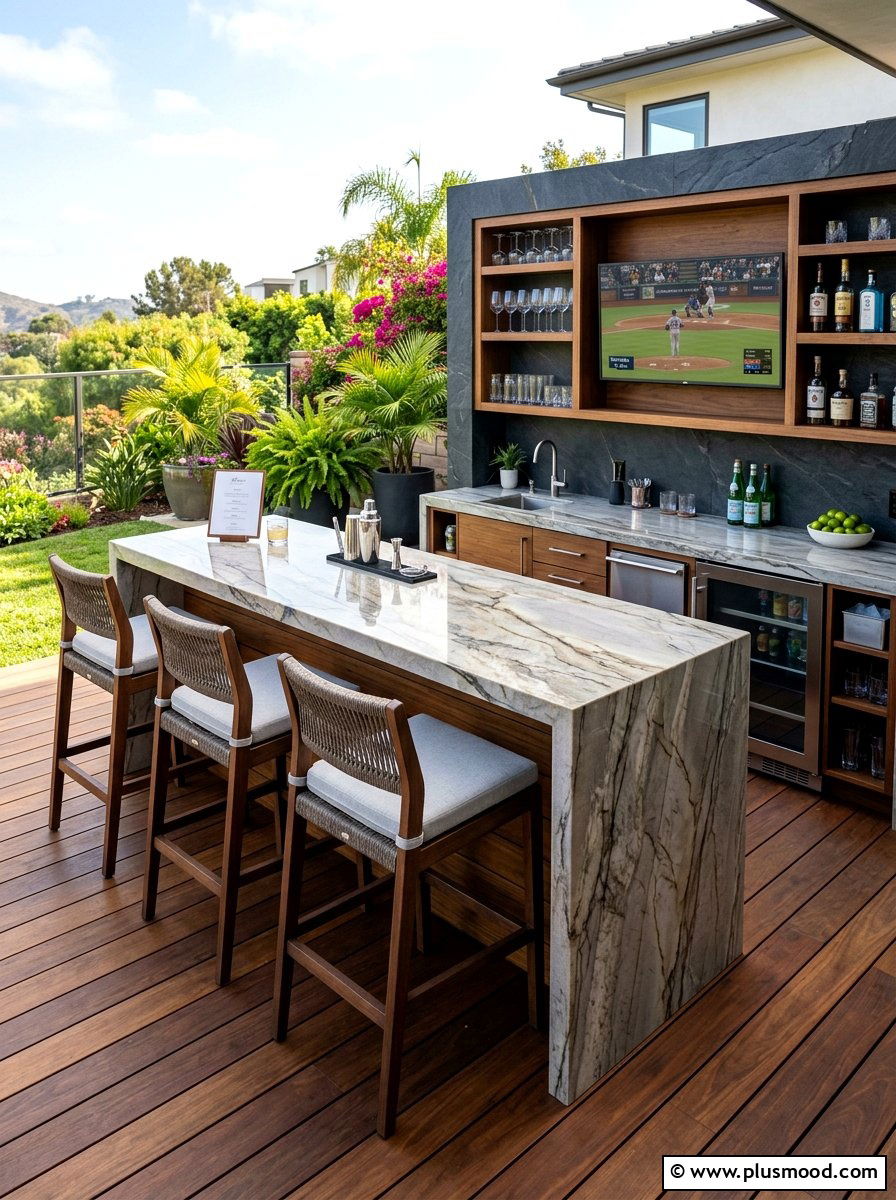 Custom Outdoor Bar - 25 summer luxury backyard oasis ideas